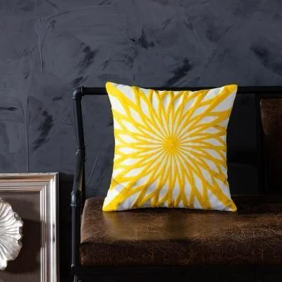 Homeko of Yellow Embroidered Pillow Covers -