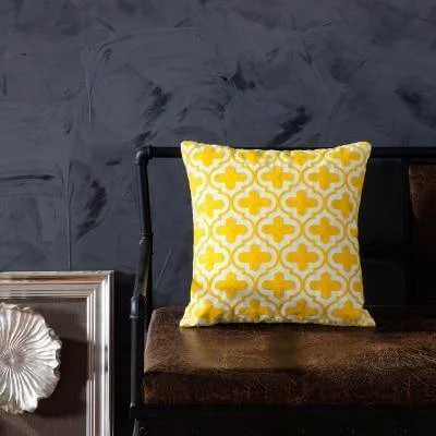 Homeko of Yellow Embroidered Pillow Covers -