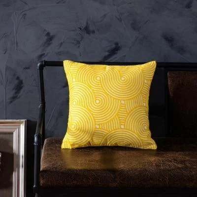 Homeko of Yellow Embroidered Pillow Covers -
