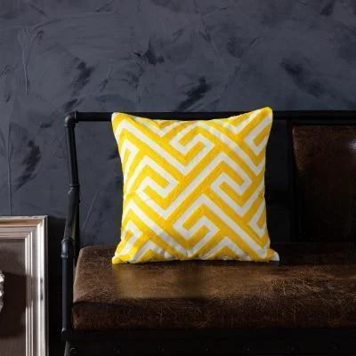 Homeko of Yellow Embroidered Pillow Covers -