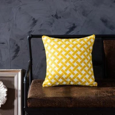 Homeko of Yellow Embroidered Pillow Covers -