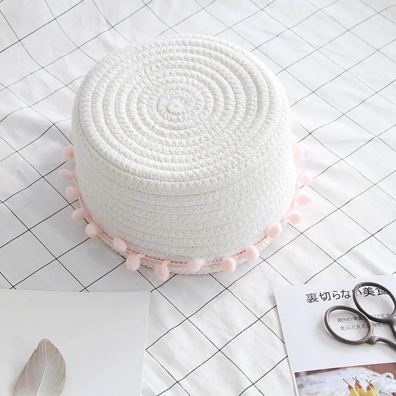 Household-White-Laundry-Basket-Unique-Woven-Wool-Ball-Storage-Basket-Home-Decoration-Cotton-Thread-Storage-Basket_431b021c-1182-46a3-9ecc-f7b8ca471a88 Household White Laundry Basket Unique Woven Wool Ball Storage Basket Home Decoration Cotton Thread Storage Basket 431b021c 1182 46a3 9ecc F7b8ca471a88