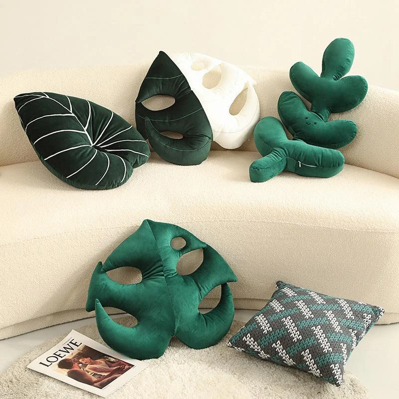 Houseplant Leaf Pillow -