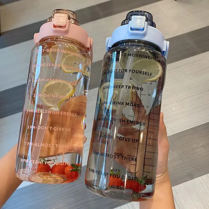 HydrationMotivationStrawWaterBottle-Homeko3 Hydration Motivation Straw Water Bottle - Homeko