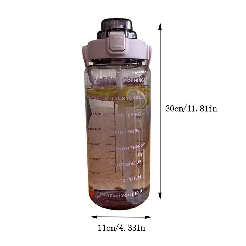 HydrationMotivationStrawWaterBottle-Homeko6 Hydration Motivation Straw Water Bottle - Homeko