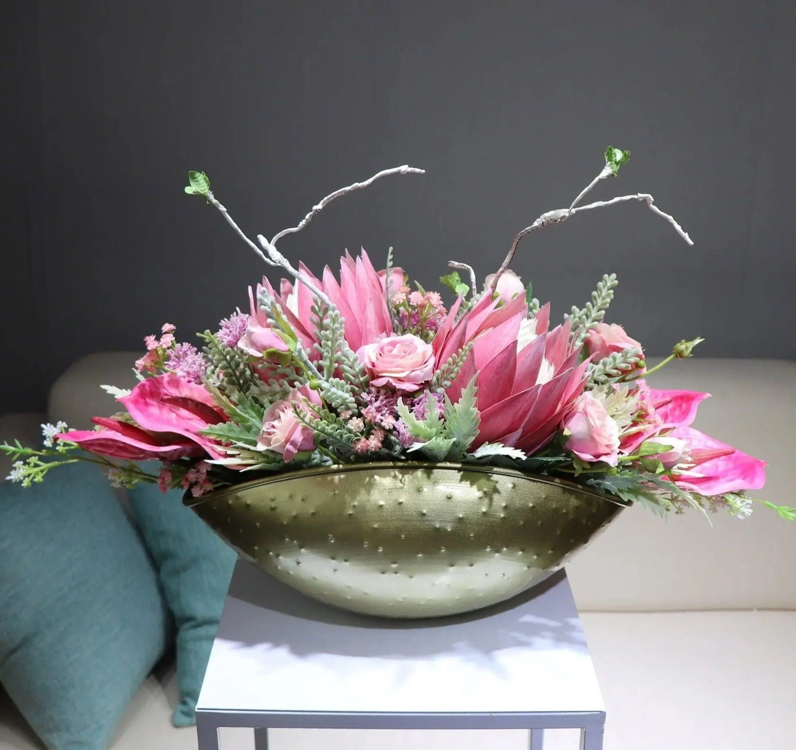 Indigo Orchid Arrangement with Vase -