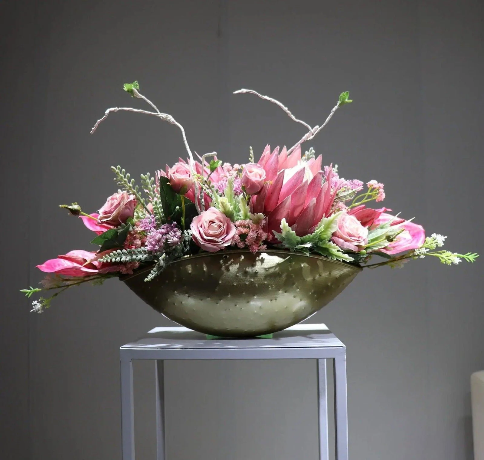 Indigo Orchid Arrangement with Vase -