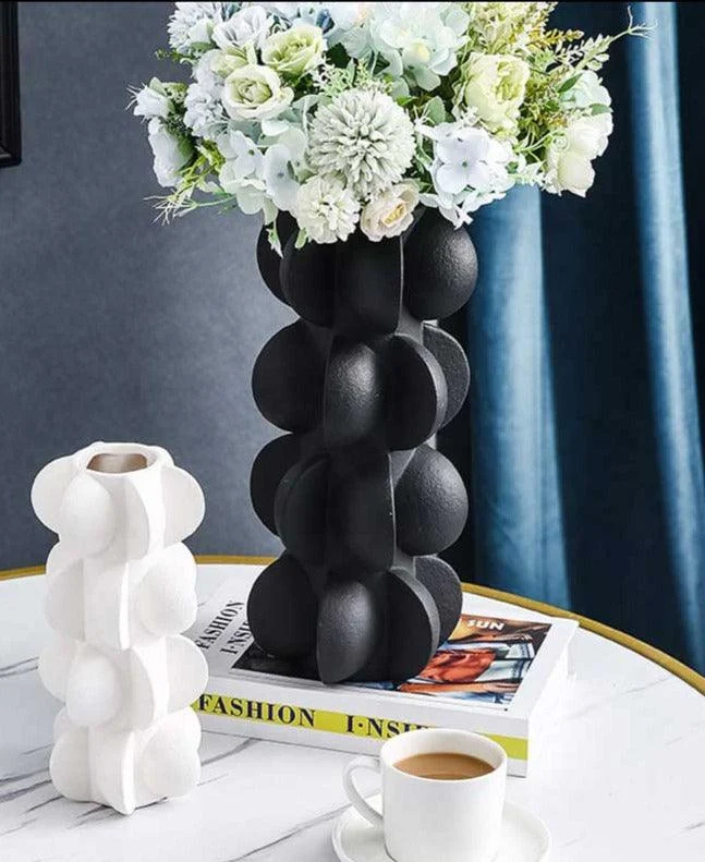 Industrial_Black_and_White_Ceramic_Bulb_Vase_-_-4300922 Industrial Black and White Ceramic Bulb Vase -