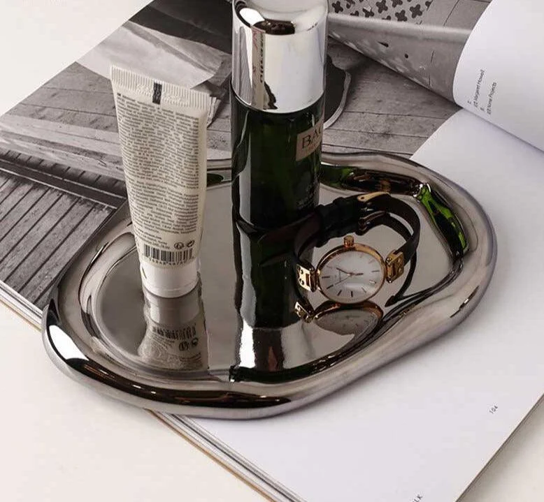 Industrial_Ceramic_Cookies_Silver_Mirrored_Tray_Plate_-_-4301010 Industrial Ceramic Cookies & Silver Mirrored Tray Plate -