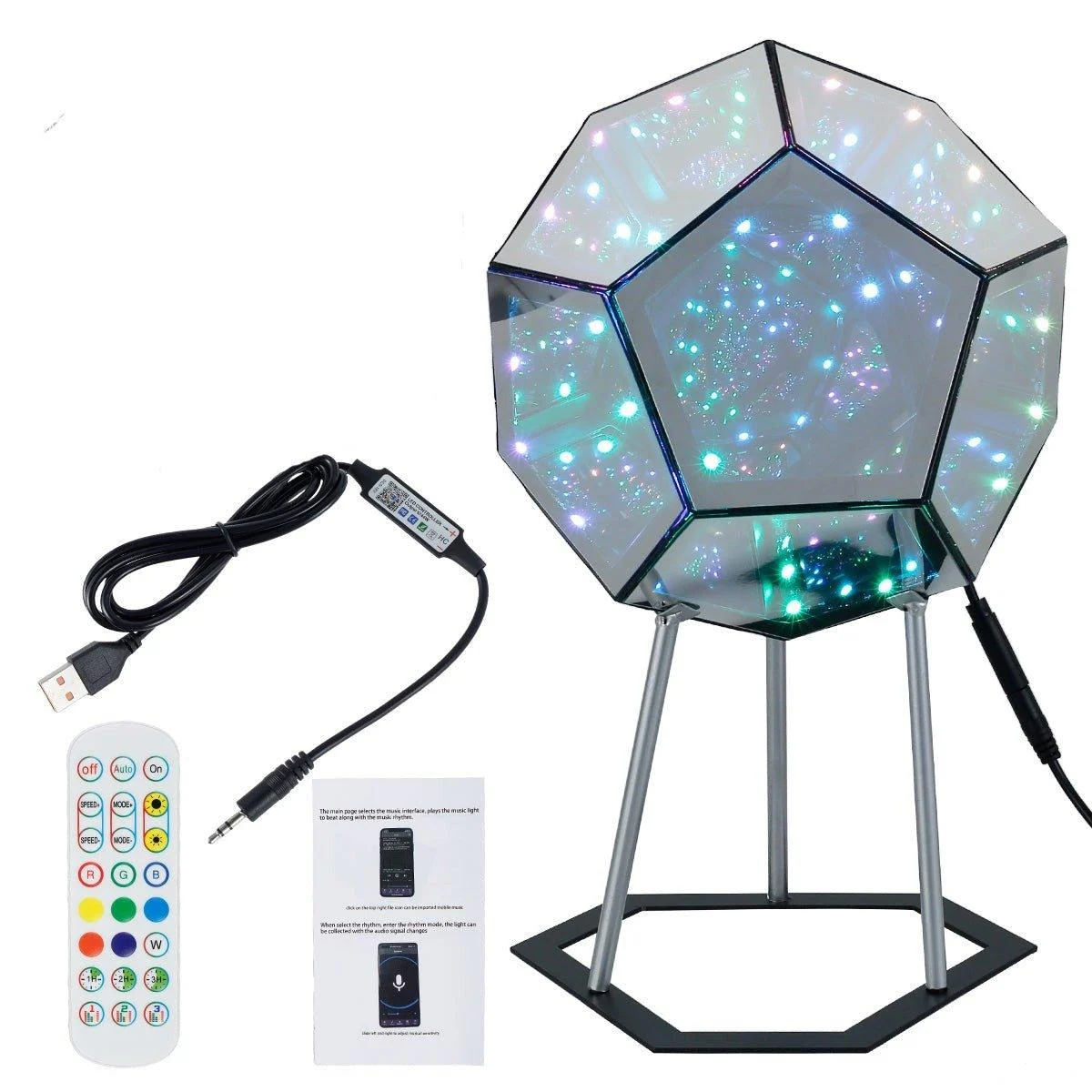 Infinity-Dodecahedron-Color-Art-Light-LED-Night-Lamp-USB-Charge-Table-Lamp-Adjustable-Bedside-Lamp-Desk-754841 Infinity Dodecahedron Color Art Light Led Night Lamp Usb Charge Table Lamp Adjustable Bedside Lamp Desk 754841