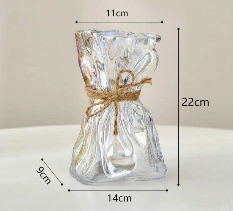 Iridescent_Abstract_Glass_Pleated_Paper_Bag_Vase_with_Rope_Strap_-_-4301933 Iridescent Abstract Glass Pleated Paper Bag Vase with Rope Strap -
