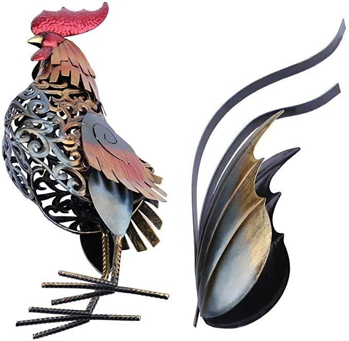IronRoosterSculpture-Homeko11 Iron Rooster Sculpture - Homeko