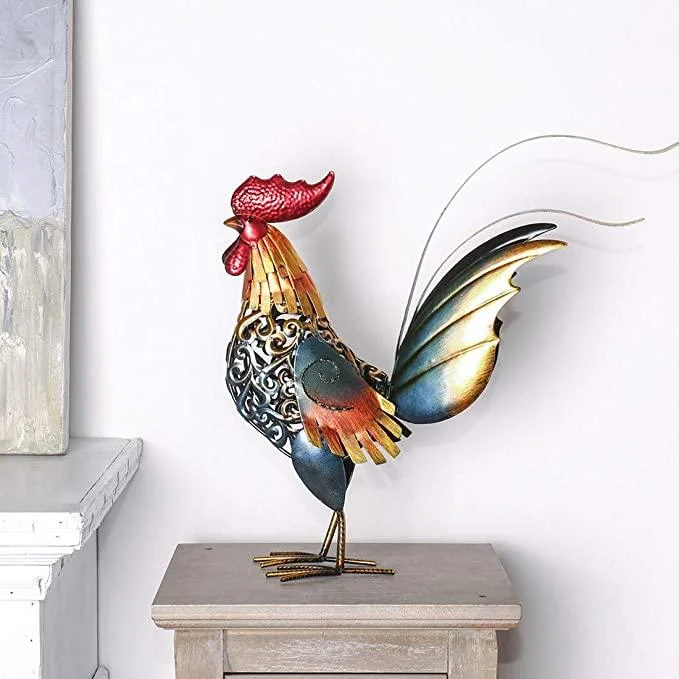 IronRoosterSculpture-Homeko2 Iron Rooster Sculpture - Homeko