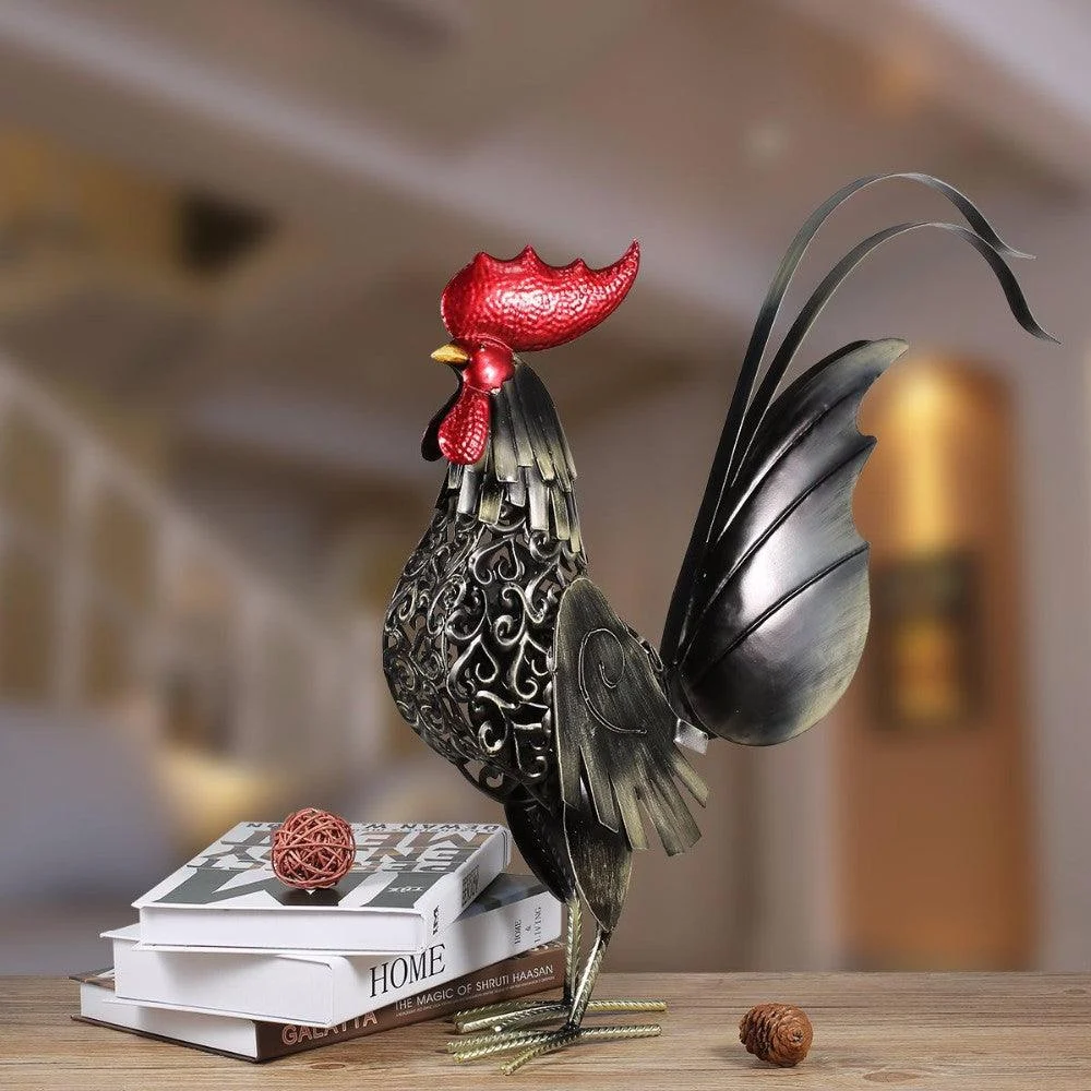 IronRoosterSculpture-Homeko3 Iron Rooster Sculpture - Homeko