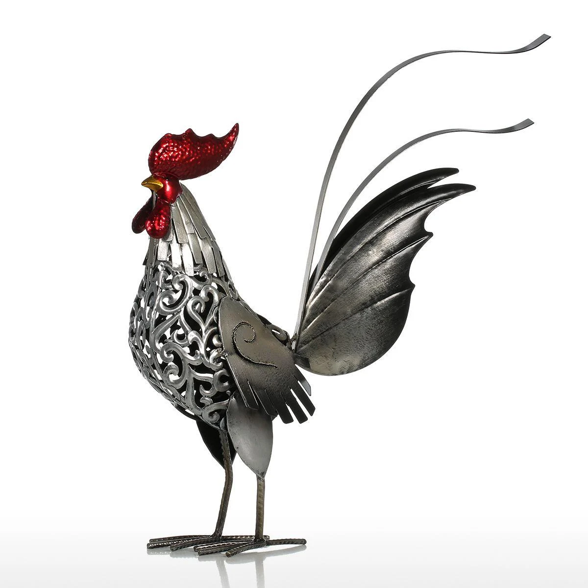 IronRoosterSculpture-Homeko5 Iron Rooster Sculpture - Homeko