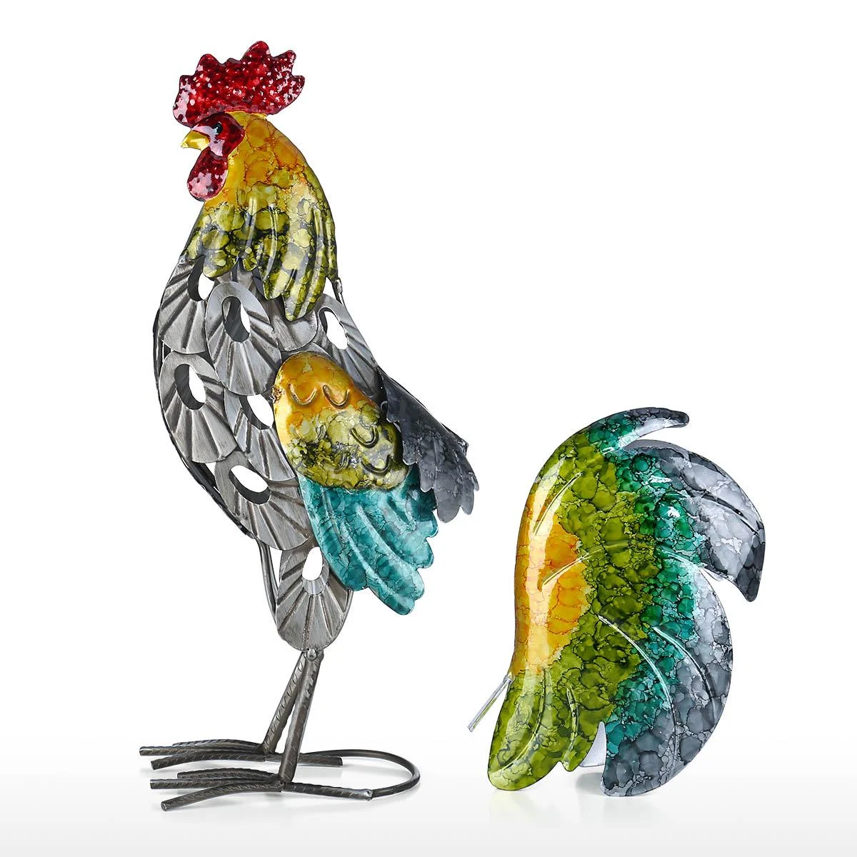 IronRoosterSculpture-Homeko6 Iron Rooster Sculpture - Homeko