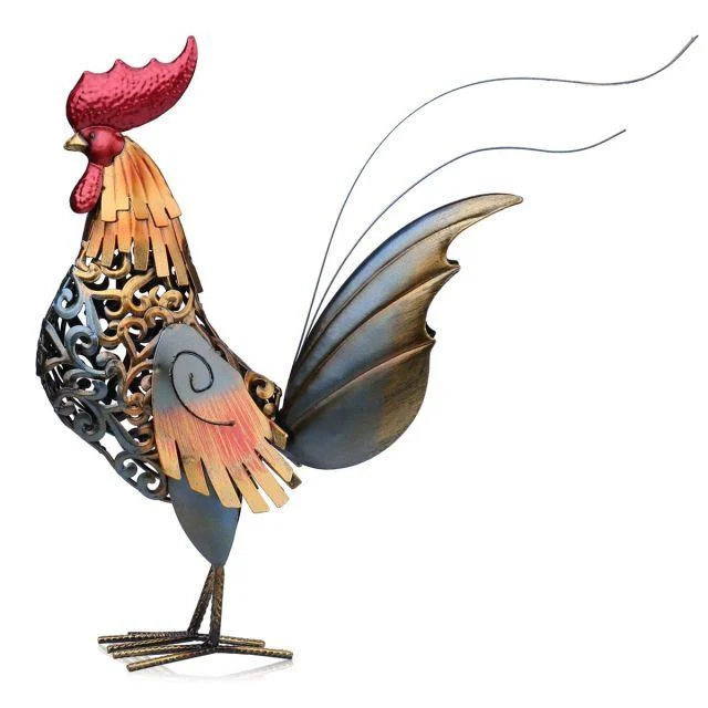 IronRoosterSculpture-Homeko9 Iron Rooster Sculpture - Homeko