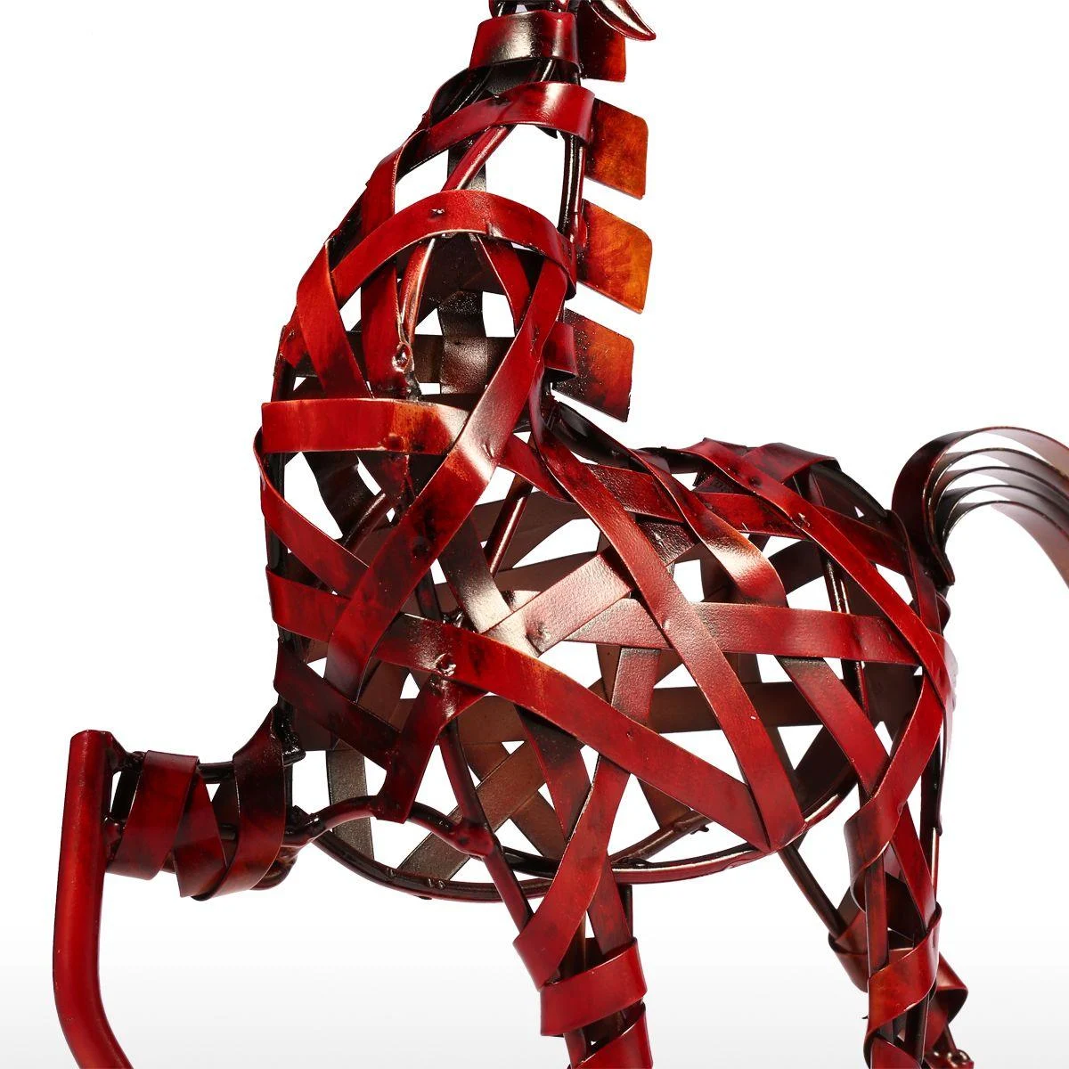 Iron_Braided_Horse_Statue_-_-4302159 Iron Braided Horse Statue -
