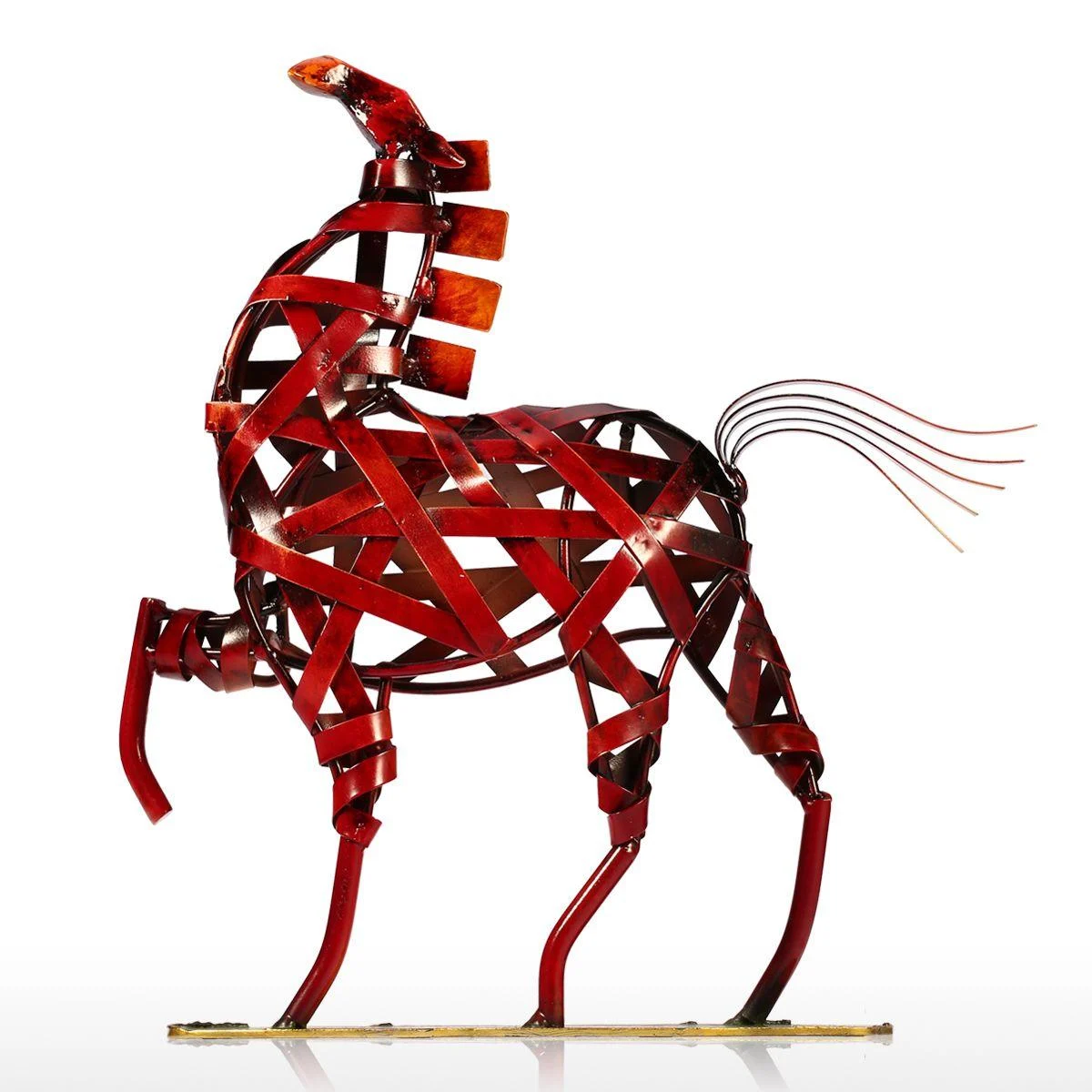 Iron_Braided_Horse_Statue_-_-4302170 Iron Braided Horse Statue -