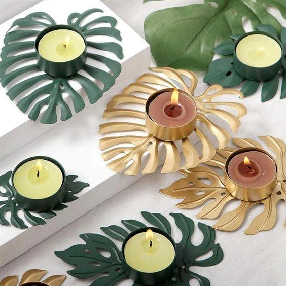 Iron_Monstera_Leaf_Candle_Holder_-_-4302622 Iron Monstera Leaf Candle Holder -