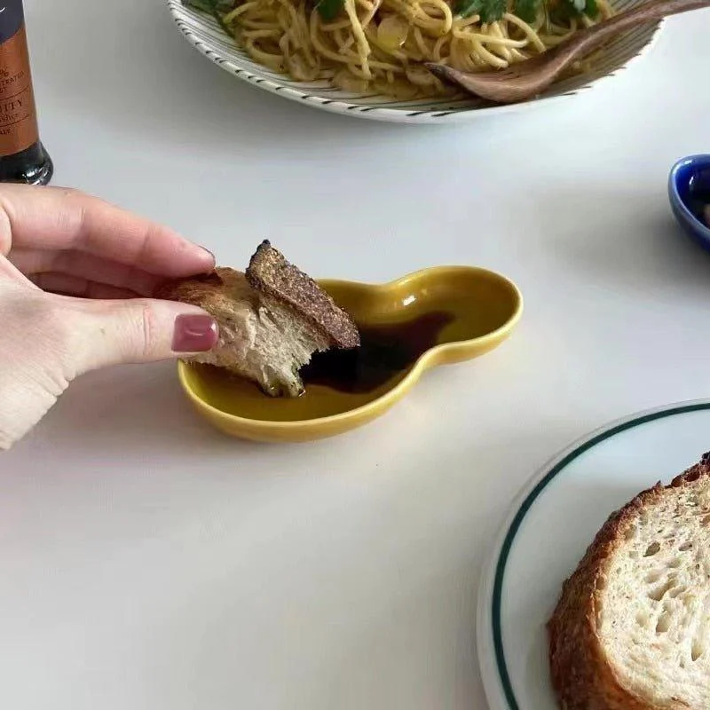 Irregular Shaped Hand Kneaded Japanese Dipping Dish - - #tag1#