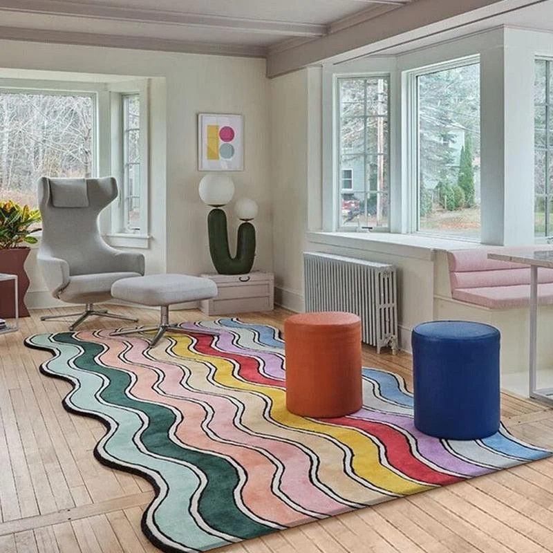 Irregularity Cute Rainbow Fluffy Carpet -