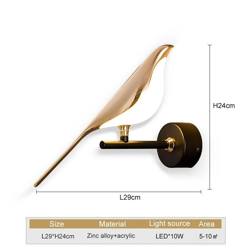 Jn8hgouden Zilveren Touch Schakelaar Vogel Led Wandlampen Wandlamp 360 Draaibare Indoor Led Wandlampen Voor Slaapkamer Gang 397a83de 4efe 426a 92b8 D295ae2fa585