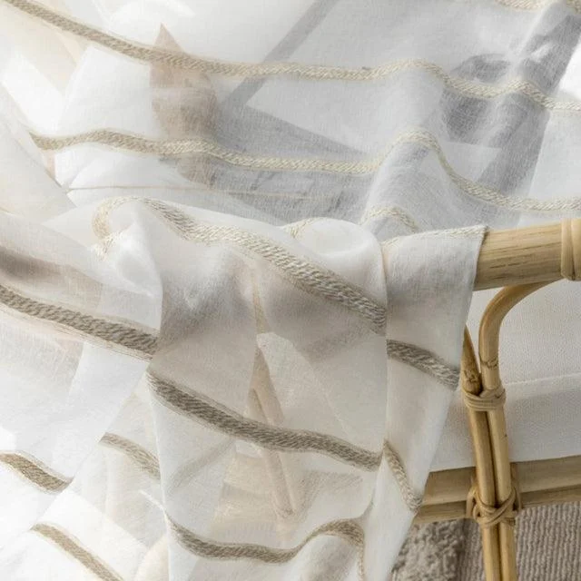 JapaneseStripedLinenYarnCurtain-Homeko5 Japanese Striped Linen Yarn Curtain - Homeko