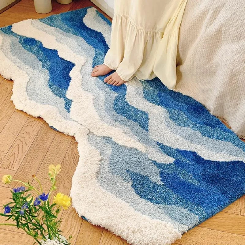 Japanese Blue Sea Tufted Rug -