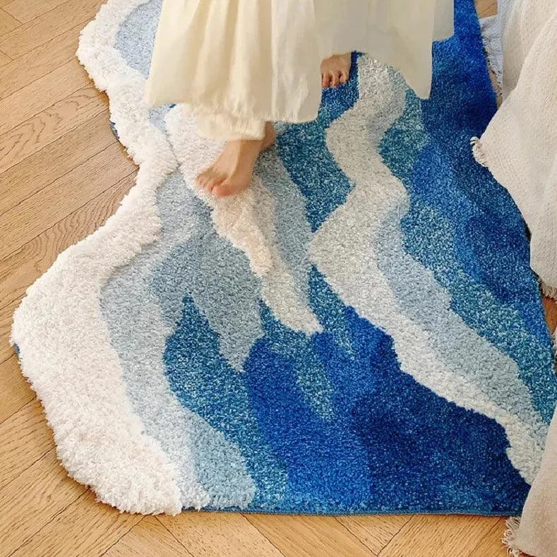 Japanese Blue Sea Tufted Rug -