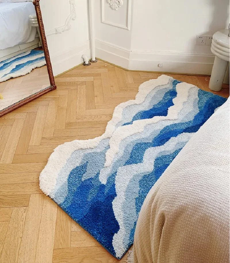 Japanese Blue Sea Tufted Rug -