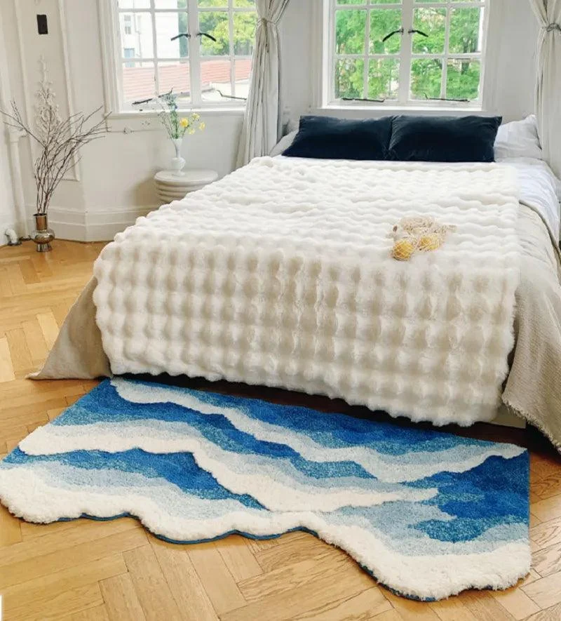 Japanese Blue Sea Tufted Rug -