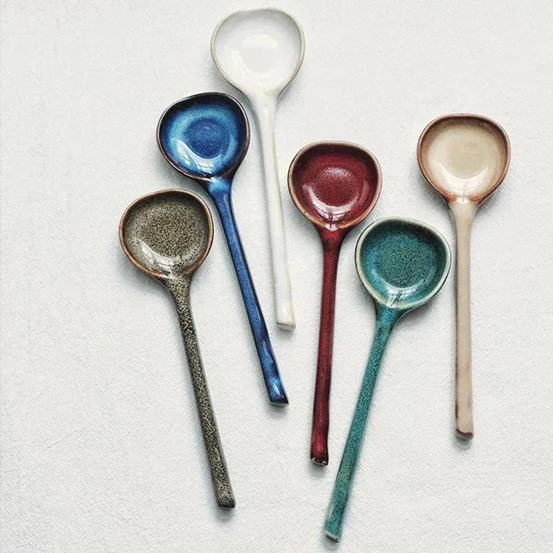 Japanese Style Ceramic Long Handled Spoon -  - #tag1#