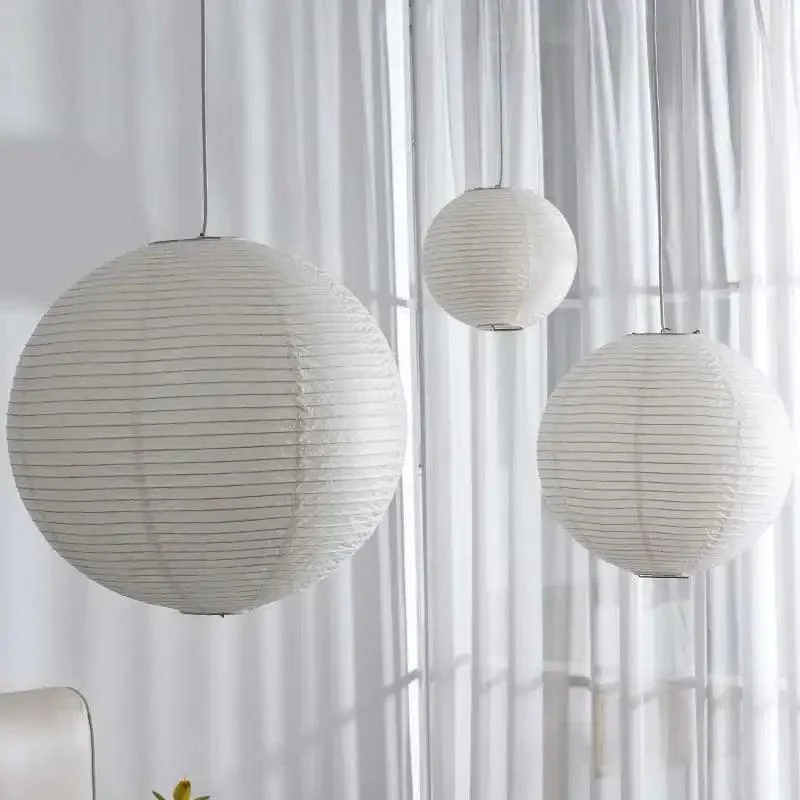 Japanese Wabi-Sabi Style Rice Paper Pendent Ceiling Lamp -