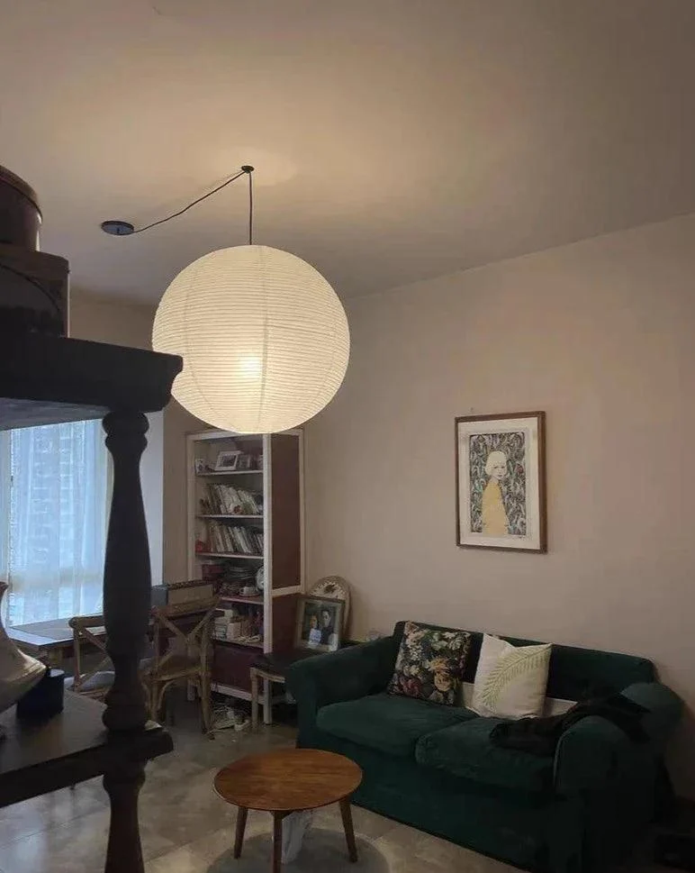Japanese Wabi-Sabi Style Rice Paper Pendent Ceiling Lamp -