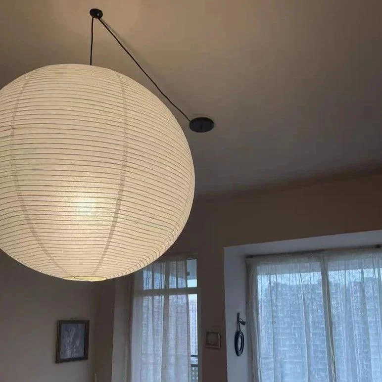 Japanese Wabi-Sabi Style Rice Paper Pendent Ceiling Lamp -