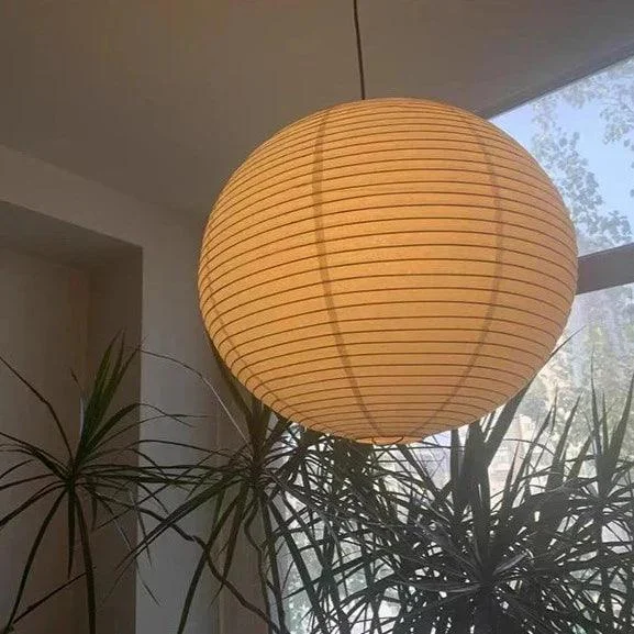 Japanese Wabi-Sabi Style Rice Paper Pendent Ceiling Lamp -