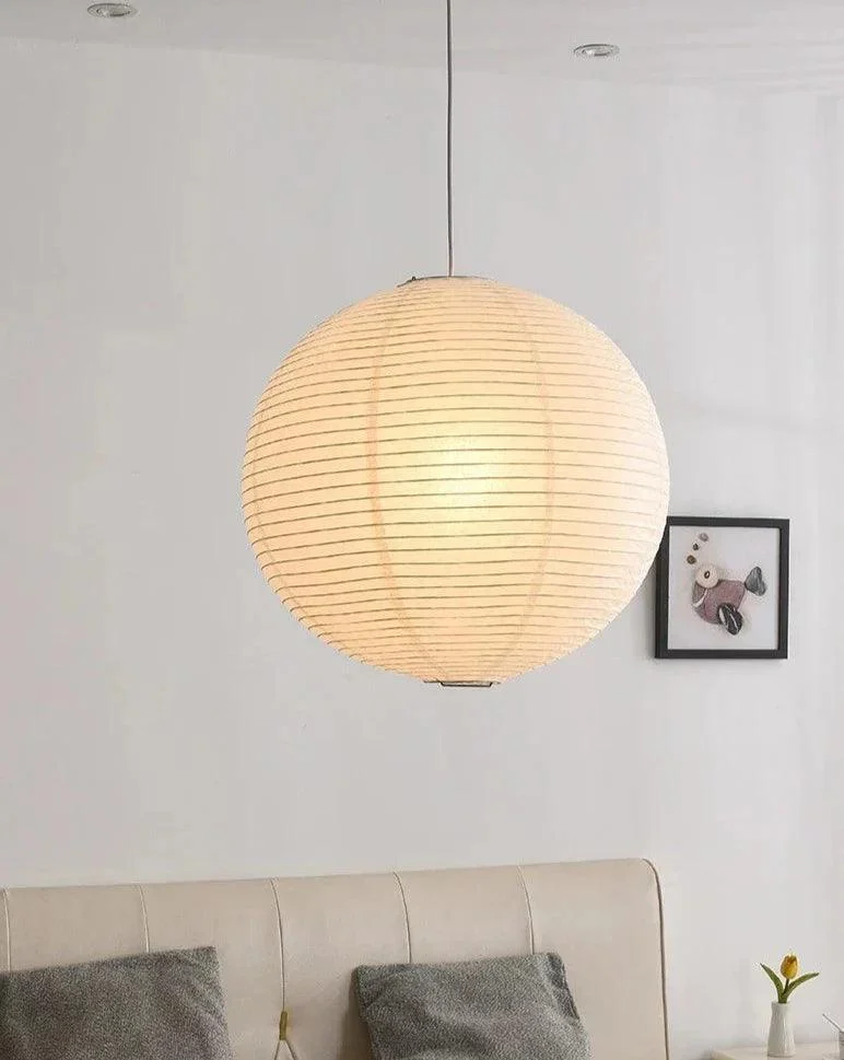Japanese Wabi-Sabi Style Rice Paper Pendent Ceiling Lamp -