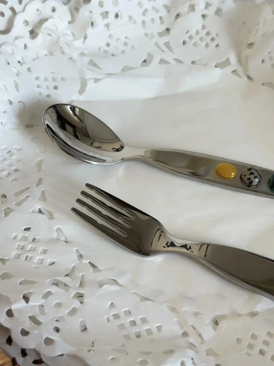 Jelly_Bean_Stainless_Steel_Dessert_Fork_Spoon_-_-4308309 Jelly Bean Stainless Steel Dessert Fork & Spoon -