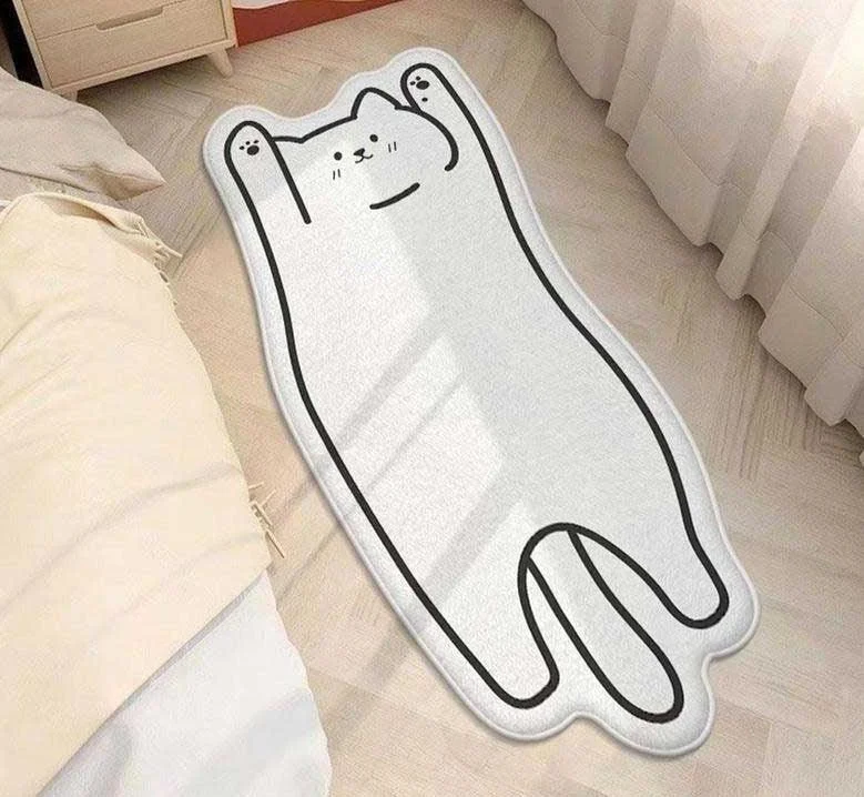 Kawaii Non slip Bedroom Cat Rug -