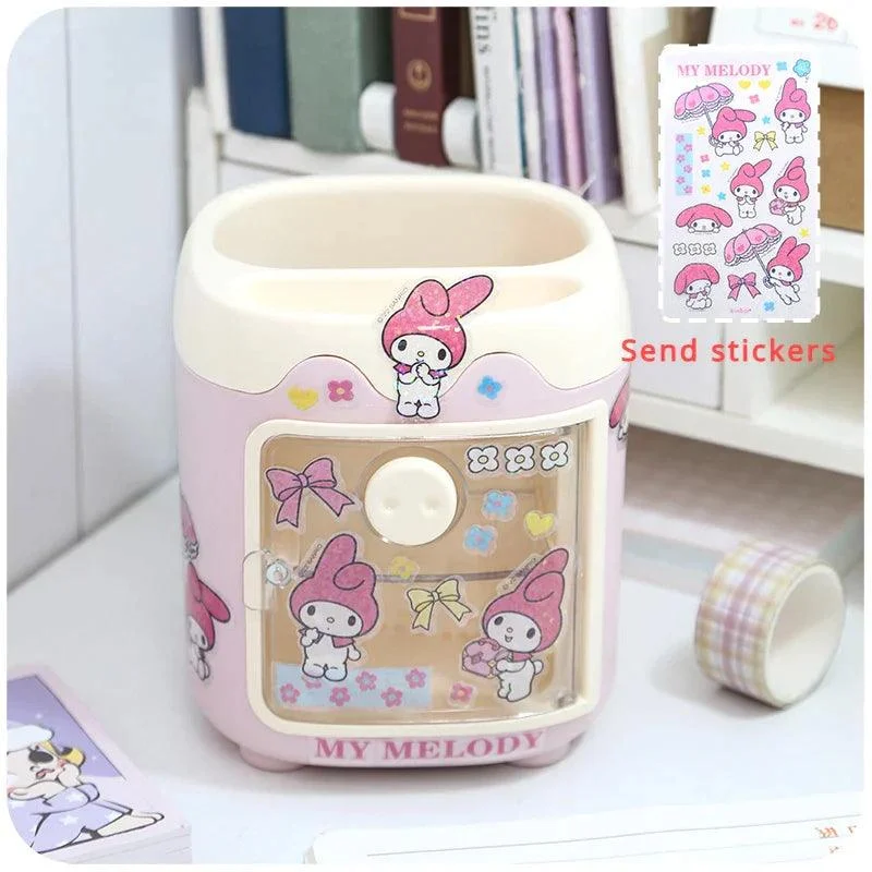 Kawaii Sanrio Diy Pen Holder Kuromi Desk Organizer -
