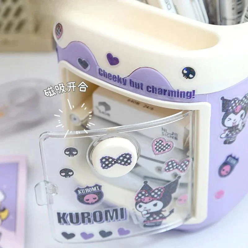 Kawaii Sanrio Diy Pen Holder Kuromi Desk Organizer -