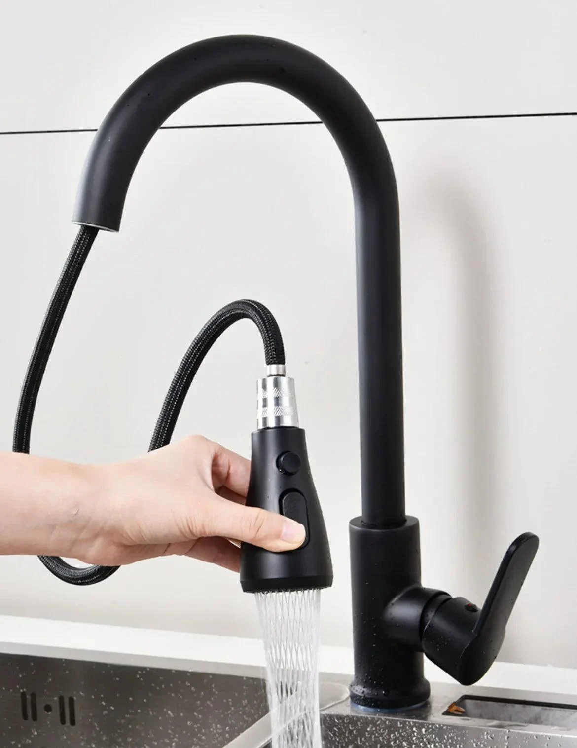 Kitchen_faucet_with_pull-out_spout_-_Brushed_Nickel_-_-_tag1_-4285627 Kitchen faucet with pull-out spout - Brushed Nickel - - #tag1#