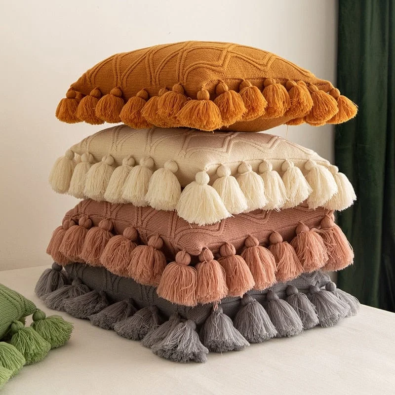 Knit_Tassel_Pillow_Cover_-_-_tag1_-4287955 Knit Tassel Pillow Cover - - #tag1#