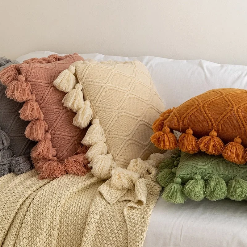 Knit_Tassel_Pillow_Cover_-_-_tag1_-4287960 Knit Tassel Pillow Cover - - #tag1#
