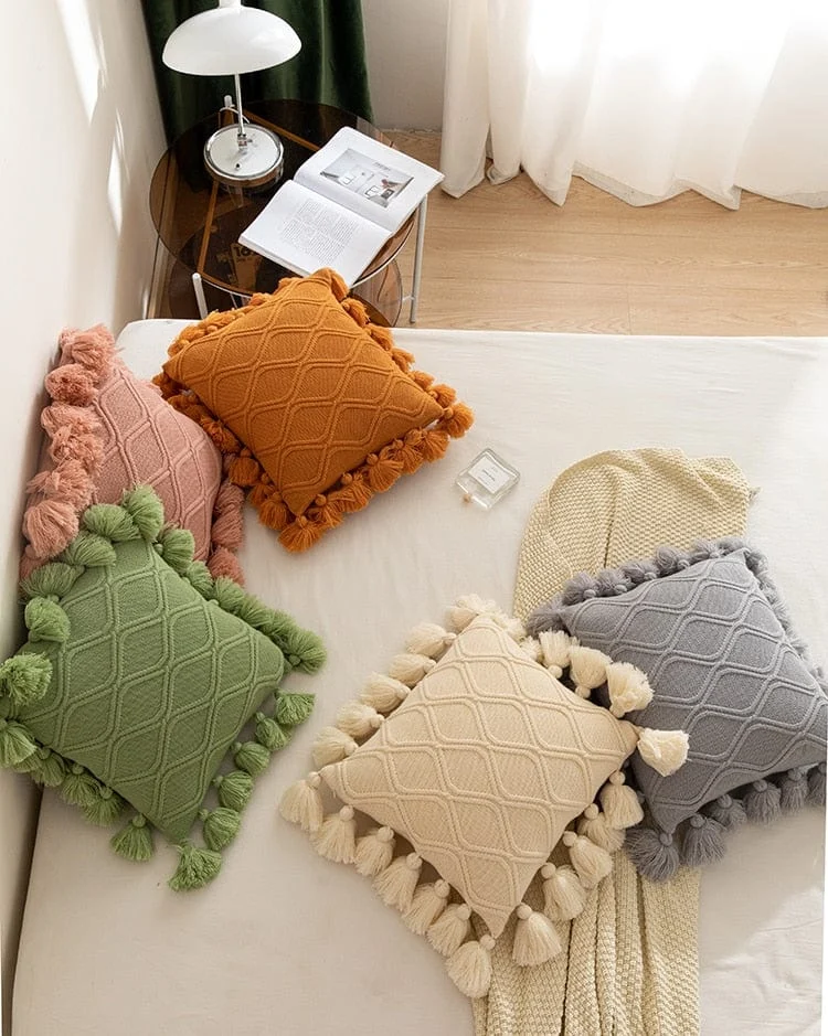 Knit_Tassel_Pillow_Cover_-_-_tag1_-4287964 Knit Tassel Pillow Cover - - #tag1#