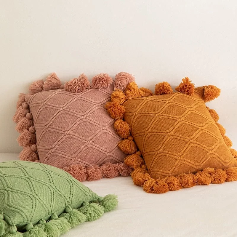 Knit_Tassel_Pillow_Cover_-_-_tag1_-4287969 Knit Tassel Pillow Cover - - #tag1#
