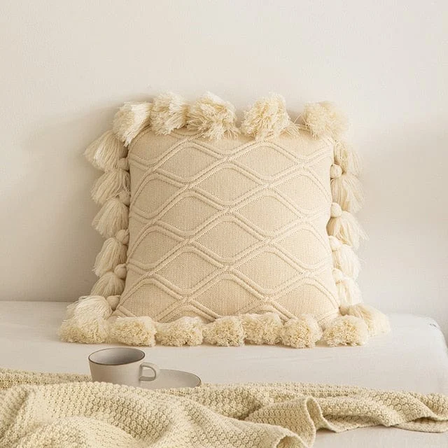 Knit_Tassel_Pillow_Cover_-_-_tag1_-4287984 Knit Tassel Pillow Cover - - #tag1#