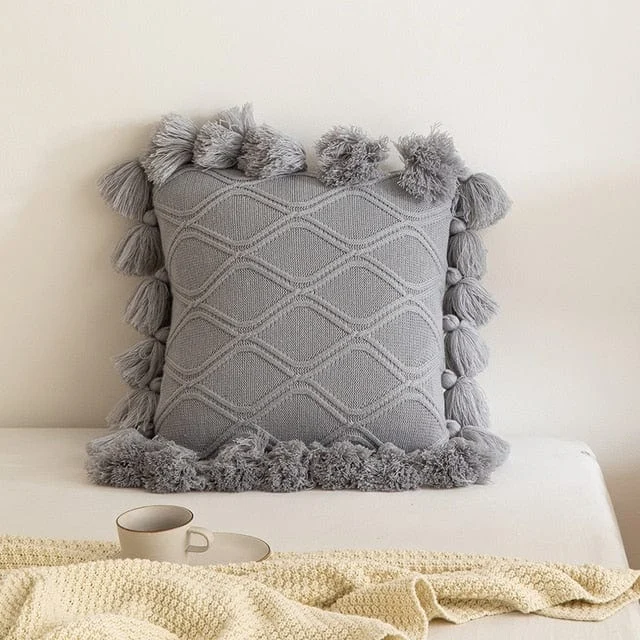Knit_Tassel_Pillow_Cover_-_-_tag1_-4287990 Knit Tassel Pillow Cover - - #tag1#