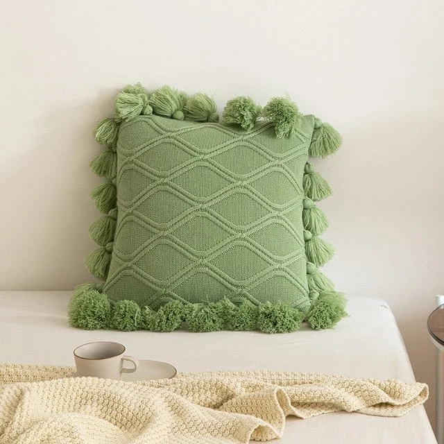 Knit_Tassel_Pillow_Cover_-_-_tag1_-4287997 Knit Tassel Pillow Cover - - #tag1#